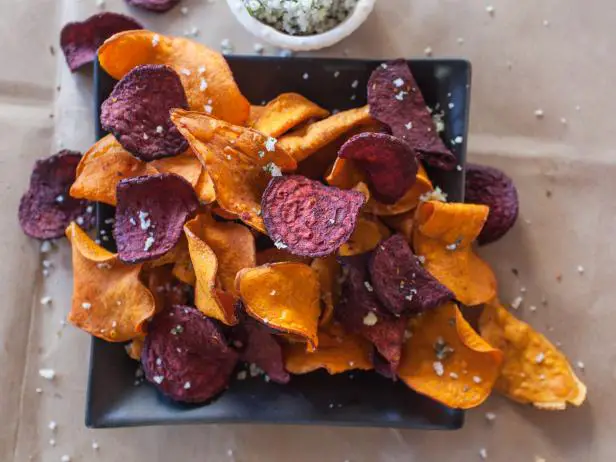 Sweet Potato and Beet Chips with Garlic Rosemary Salt mandolin slicer recipes
